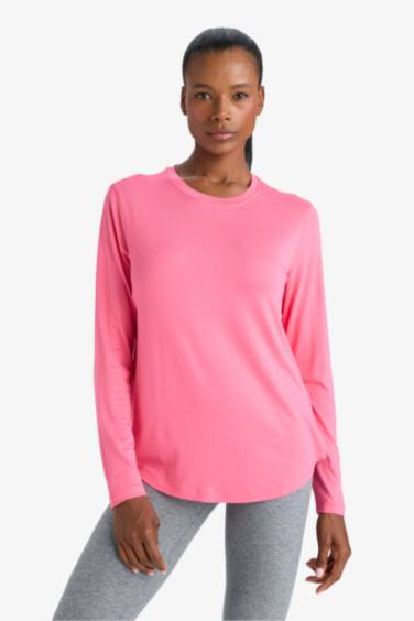 Standart Fit Bisiklet Yaka Sporcu Uzun Kollu Tişört