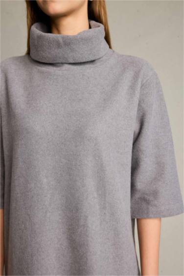 Balıkçı Yaka Yarım Kollu Mini Elbise