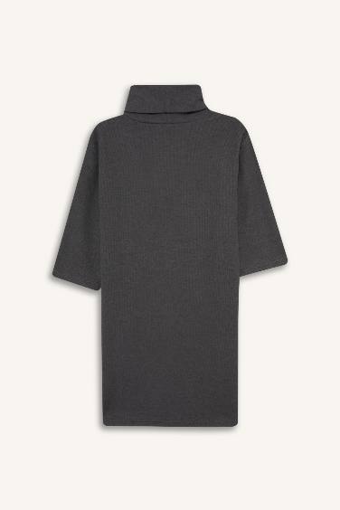 Balıkçı Yaka Yarım Kollu Mini Elbise