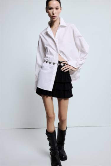 Kadın Silver Kalp Temalı Metal Zincir Kemer