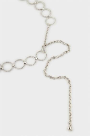 Kadın Silver Yuvarlak Metal Zincir Kemer