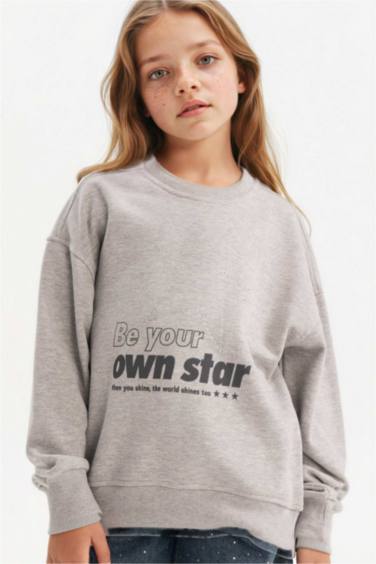 Қыздарға релакс пішімі дөңгелек жаға Свитер