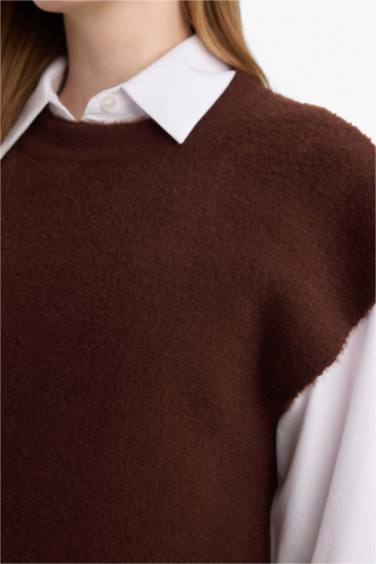 Regular Fit Bisiklet Yaka Triko Süveter