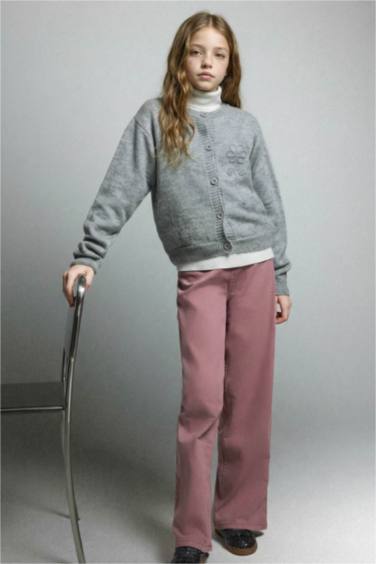 Kız Çocuk Düğmeli Hırka