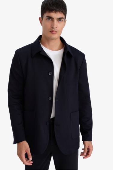 Regular Fit Polo Yaka Blazer Ceket