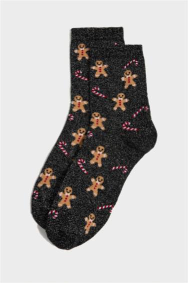 Lot de 2 Chaussettes de Noël longues en coton pour femme