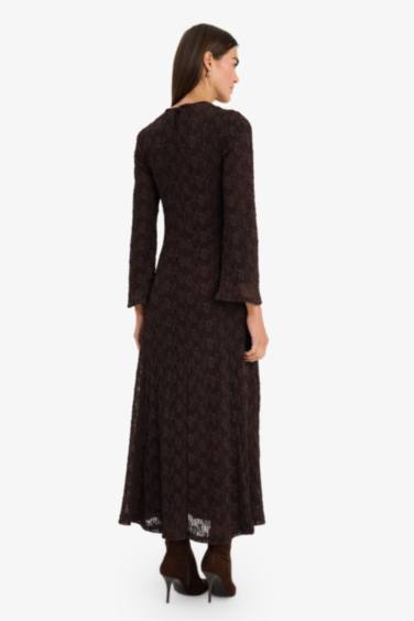 Dantel Midi Elbise - Görsel 5