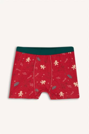 Erkek Çocuk Yılbaşı Temalı Penye Boxer