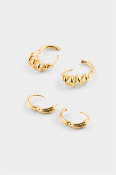 Reis X DeFacto 2'li Gold Küpe - Görsel 3