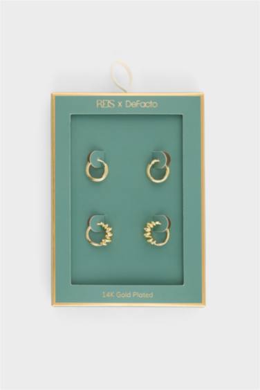 Reis X DeFacto 2'li Gold Küpe - Görsel 4