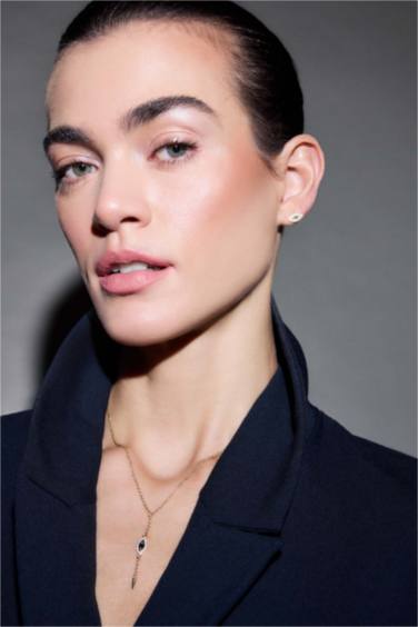 Reis X DeFacto Mavi Taşlı Gold Kolye Küpe Set - Görsel 2