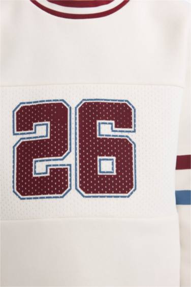 سويت شيرت ولادي قصة عادية بياخة V وبطانة ناعمة