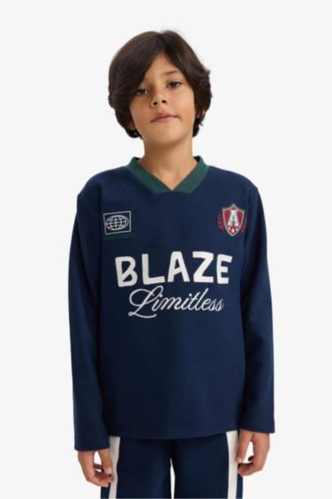 Erkek Çocuk 2'li Takım Baskılı Sweatshirt Eşofman Altı