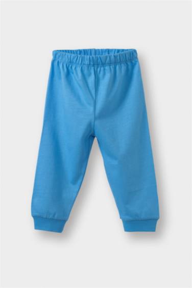 Erkek Bebek Pijama Takımı Baskılı Uzun Kollu Penye Üst Uzun Alt