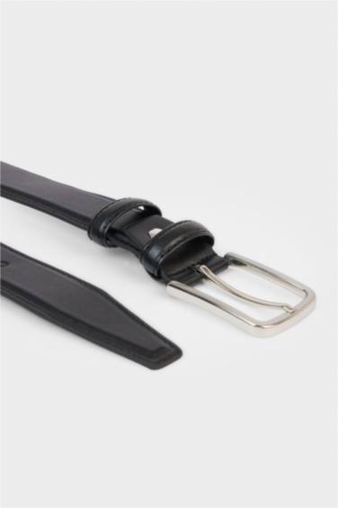 Erkek Dikdörtgen Toka Suni Deri Klasik Kemer