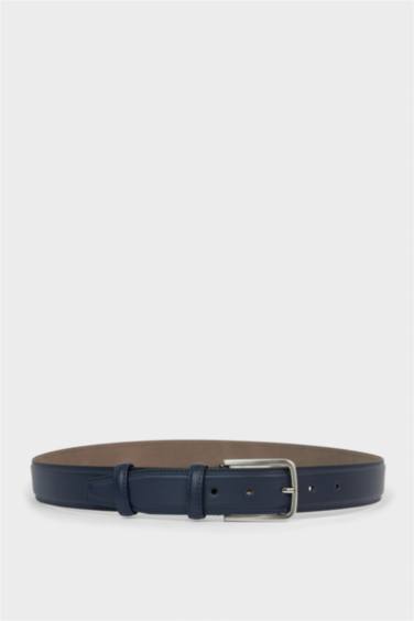 Erkek Dikdörtgen Toka Suni Deri Klasik Kemer