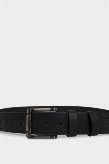 Erkek Dikdörtgen Toka Suni Deri Günlük Kemer