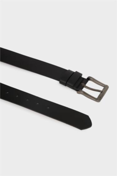 Erkek Dikdörtgen Toka Suni Deri Günlük Kemer