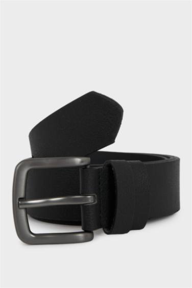 Erkek Dikdörtgen Toka Suni Deri Günlük Kemer