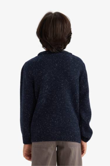 Erkek Çocuk Bisiklet Yaka Triko Kazak