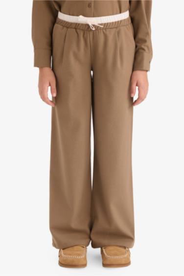 Girl Elastic Waist Wide Leg Trousers