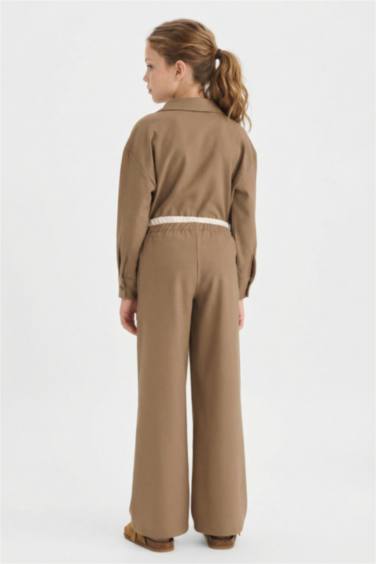 Girl Elastic Waist Wide Leg Trousers