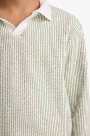 Erkek Çocuk Polo Yaka Uzun Kollu Tişört