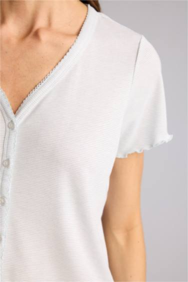 Kısa Kollu Pijama Üstü - Görsel 6