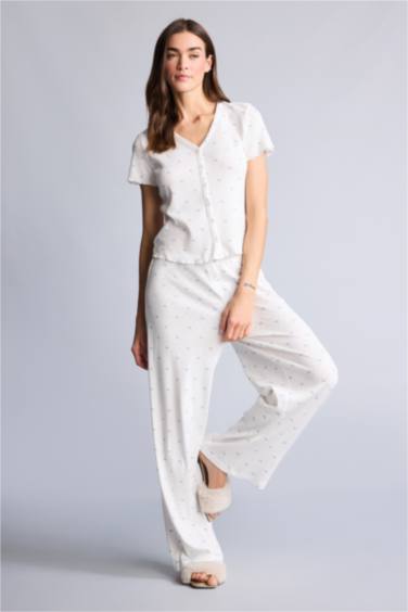 Çiçekli Pijama Altı - Görsel 2