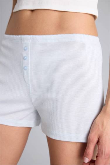 Çizgili Şort Pijama Altı - Görsel 6