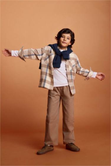 Boy Plaid Shirt and Pants 2 Piece Set
