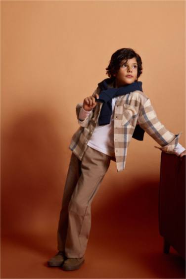 Boy Plaid Shirt and Pants 2 Piece Set