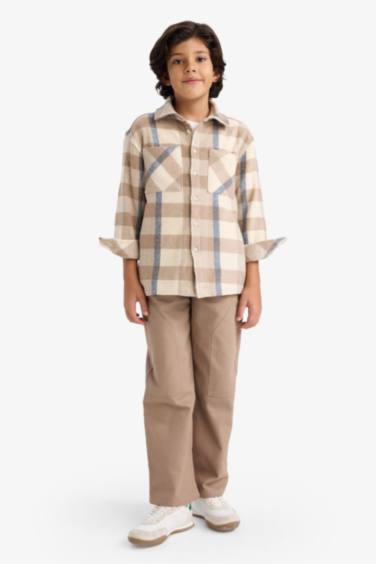 Boy Plaid Shirt and Pants 2 Piece Set