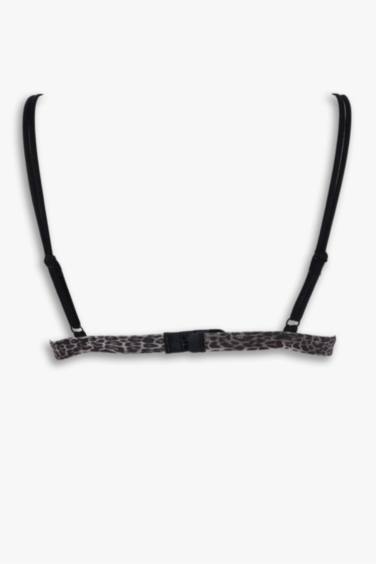 Leopar Desenli Tül Kapsız Pedsiz Balensiz Triangle Bra