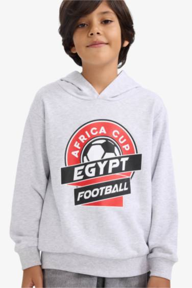 Boy Crew Neck Slogan Printed Sweatshirt