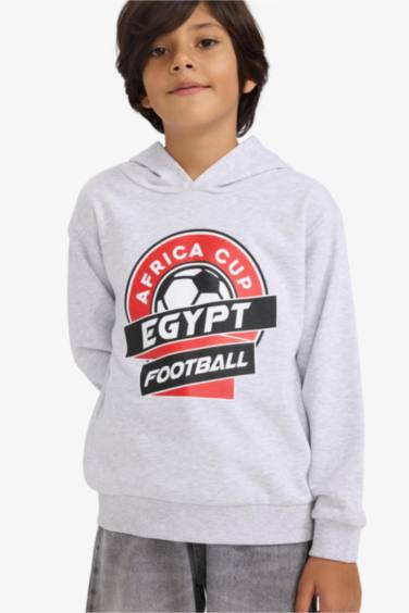 Boy Crew Neck Slogan Printed Sweatshirt