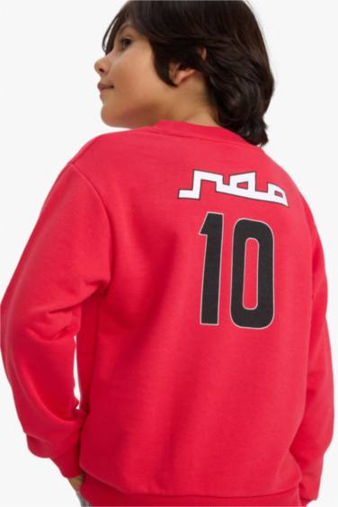 Boy Crew Neck Back Printed Sweatshirt