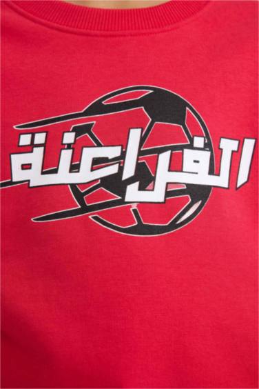 Boy Crew Neck Back Printed Sweatshirt