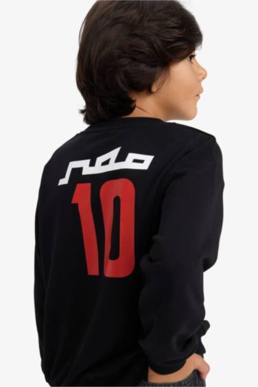 Erkek Çocuk Bisiklet Yaka Sırt Baskılı Sweatshirt