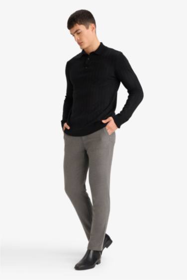 Regular Fit Pocketed Straight Leg Trousers