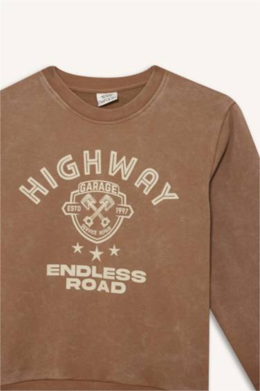 Erkek Çocuk 2'li Takım Baskılı Sweatshirt Eşofman Altı