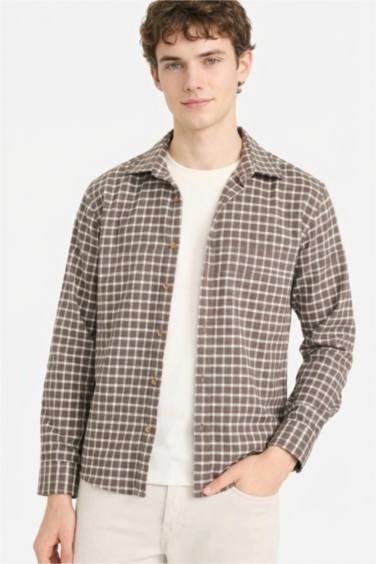 قميص ردن طويل قصة عادية وياخة بولو