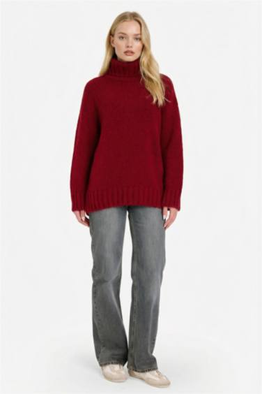 بلوز صوف اوفر سايز بياخة عالية هاينك