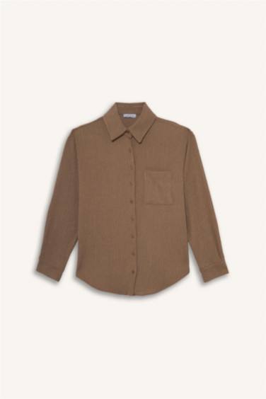 قميص قصة عادية ردن طويل