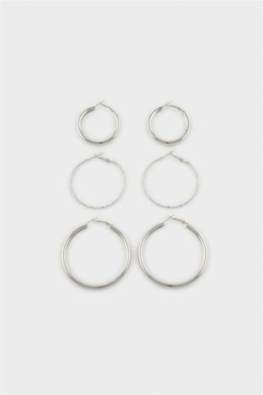 Kadın 3'lü Silver Halka Küpe