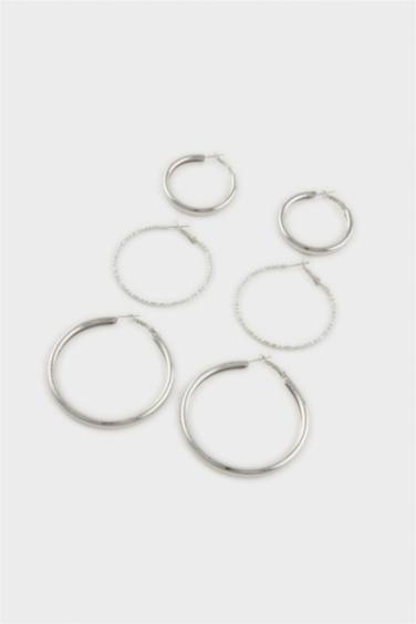 Kadın 3'lü Silver Halka Küpe