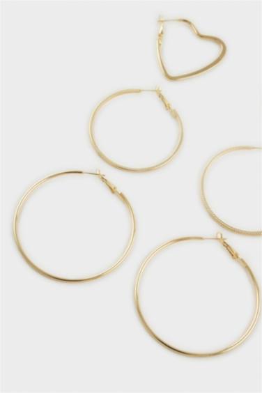 Kadın 3'lü Gold Küpe