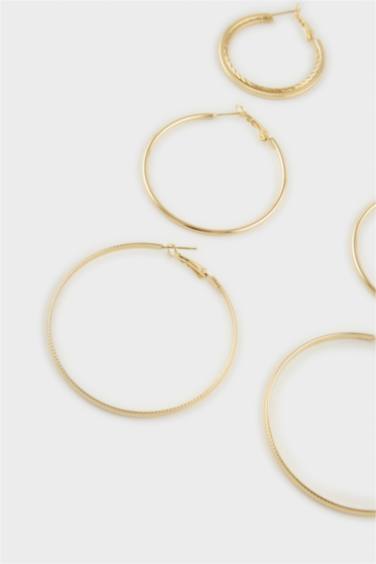 Kadın 3'lü Gold Halka Küpe