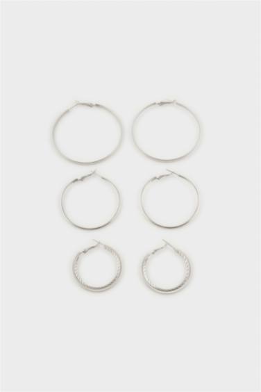 Kadın 3'lü Silver Halka Küpe