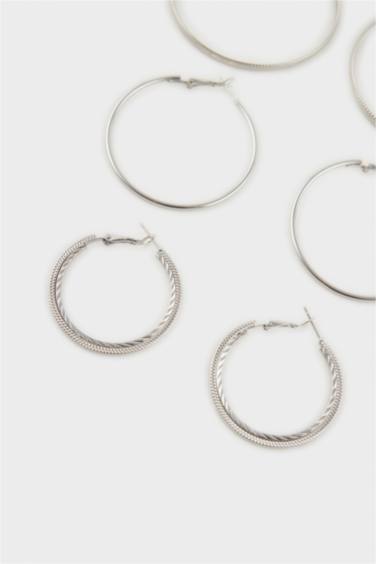 Kadın 3'lü Silver Halka Küpe